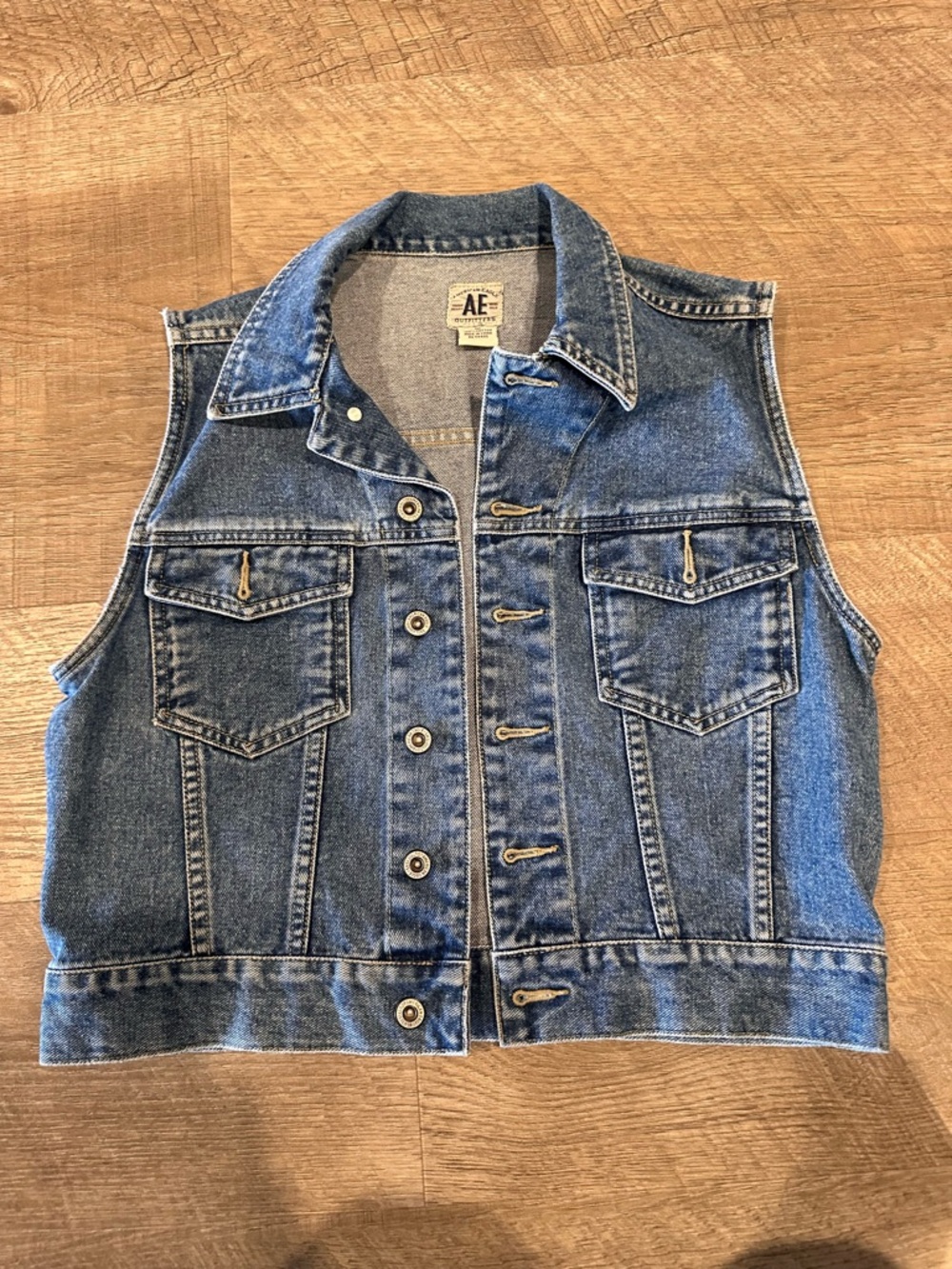 Unisex American Eagle Outfitters Classic Blue Denim Vest Size M